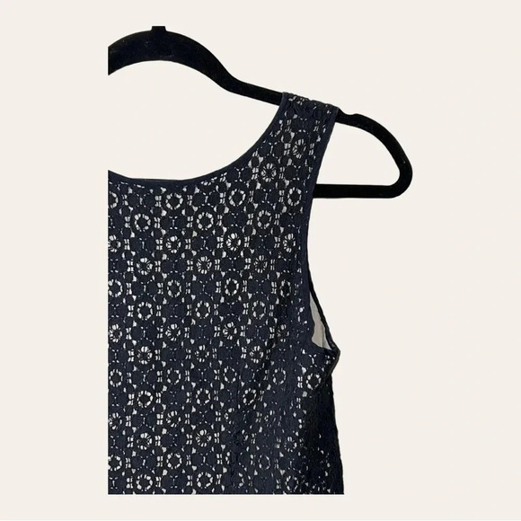 0709. J.CREW SLEEVELESS BLOUSE‎ FULL LACE WITH LINER BLACK/NUDE SIZE 0 - Picture 7 of 9